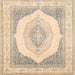 Square Abstract Khaki Gold Modern Rug, abs4088