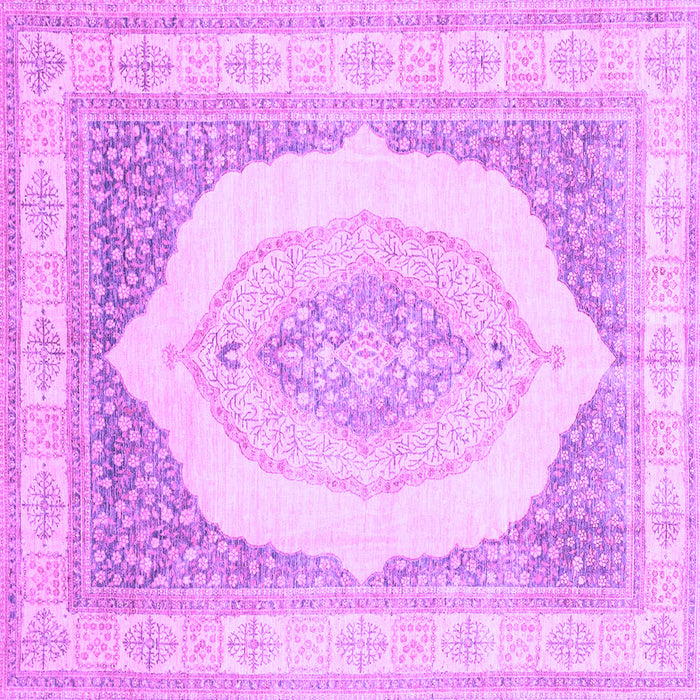 Square Machine Washable Abstract Purple Modern Area Rugs, wshabs4088pur