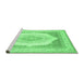 Sideview of Machine Washable Abstract Emerald Green Modern Area Rugs, wshabs4088emgrn