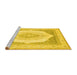 Sideview of Machine Washable Abstract Yellow Modern Rug, wshabs4088yw