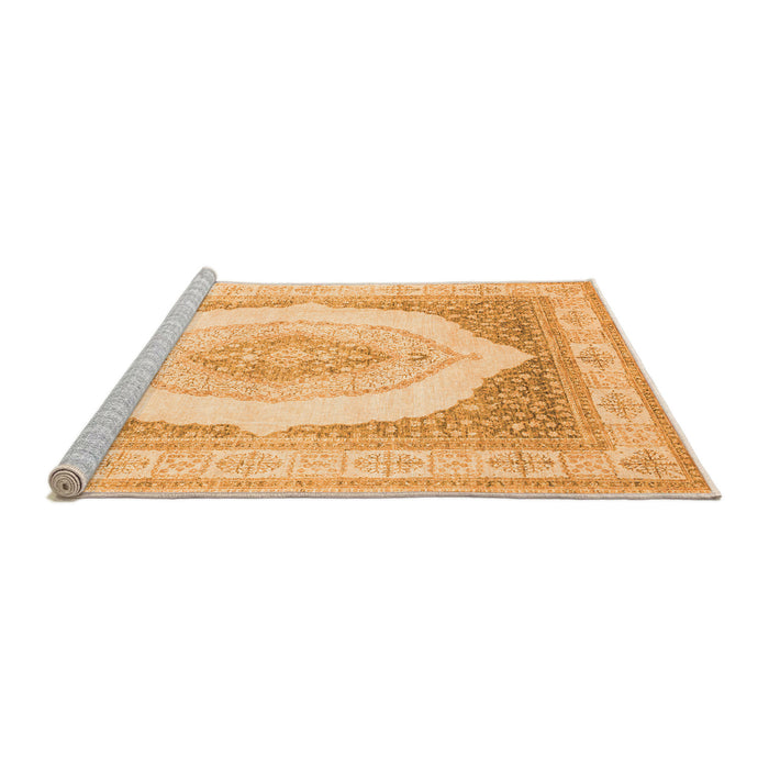 Sideview of Machine Washable Abstract Orange Modern Area Rugs, wshabs4088org