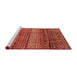 Sideview of Machine Washable Abstract Red Rug, wshabs4089