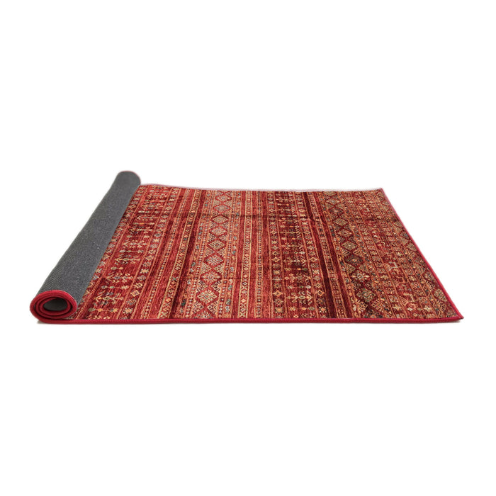 Sideview of Abstract Red Modern Rug, abs4089