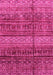 Machine Washable Abstract Pink Modern Rug, wshabs4089pnk