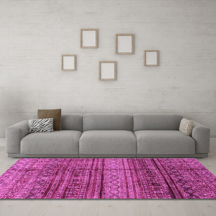 Machine Washable Abstract Purple Modern Area Rugs in a Living Room, wshabs4089pur