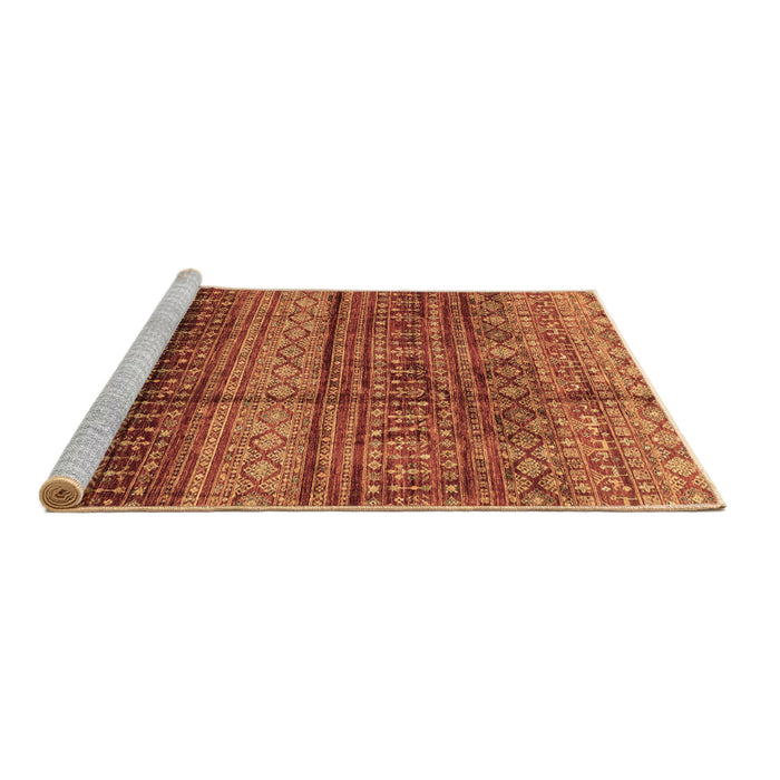 Sideview of Machine Washable Abstract Brown Modern Rug, wshabs4089brn