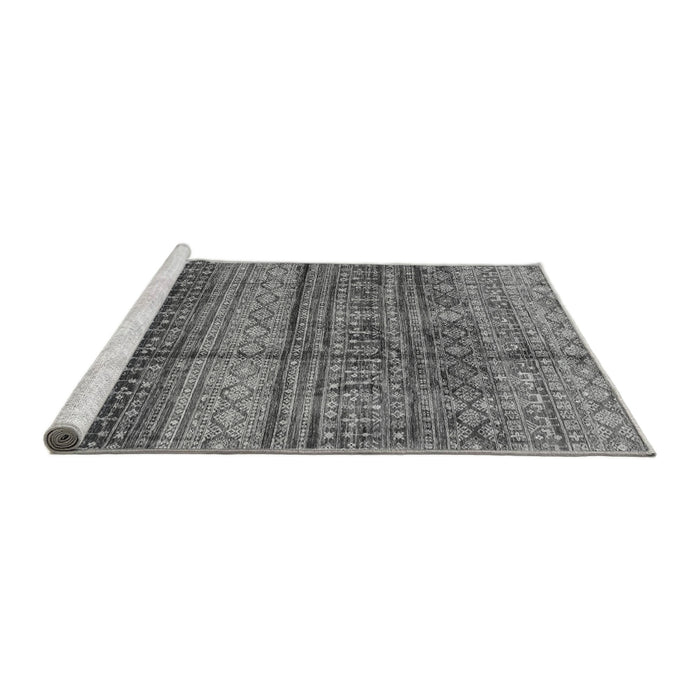 Sideview of Machine Washable Abstract Gray Modern Rug, wshabs4089gry