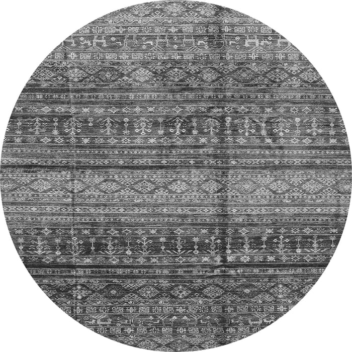 Round Abstract Gray Modern Rug, abs4089gry