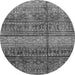 Round Abstract Gray Modern Rug, abs4089gry