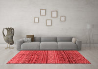 Machine Washable Abstract Red Modern Rug, wshabs4089red