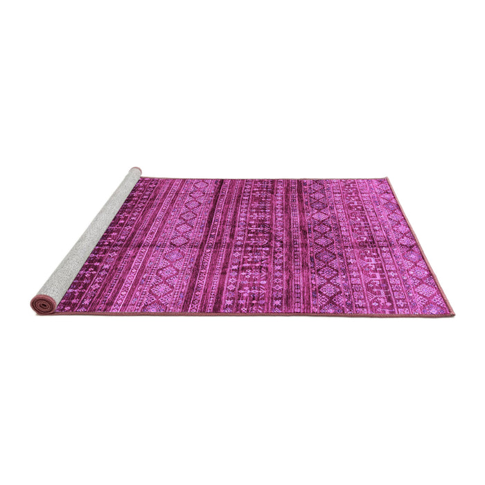 Sideview of Machine Washable Abstract Purple Modern Area Rugs, wshabs4089pur
