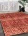 Abstract Red Modern Rug in Family Room, abs4089