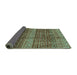 Sideview of Abstract Turquoise Modern Rug, abs4089turq