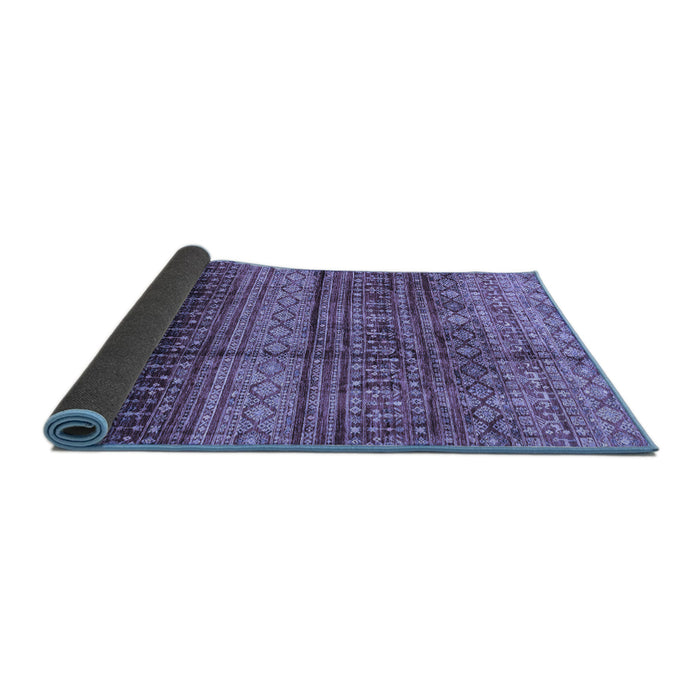 Sideview of Abstract Blue Modern Rug, abs4089blu