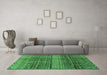 Machine Washable Abstract Emerald Green Modern Area Rugs in a Living Room,, wshabs4089emgrn