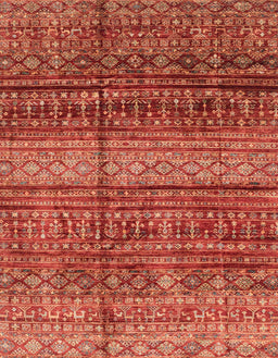 Machine Washable Abstract Red Rug, wshabs4089