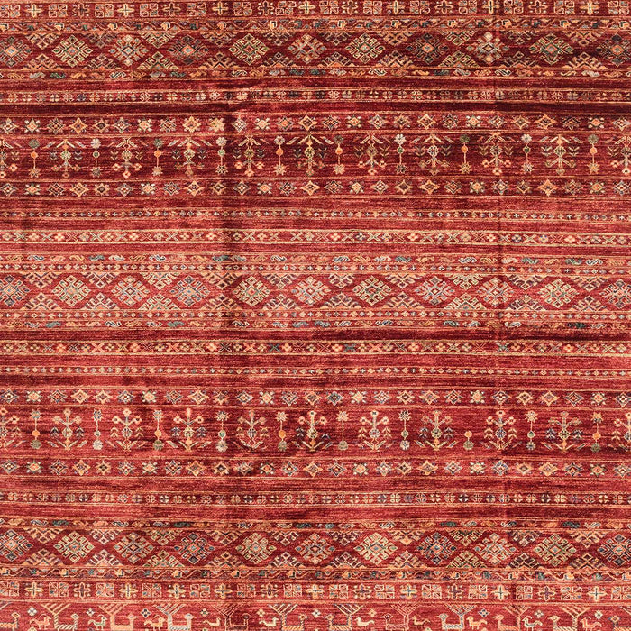 Machine Washable Abstract Red Rug, wshabs4089