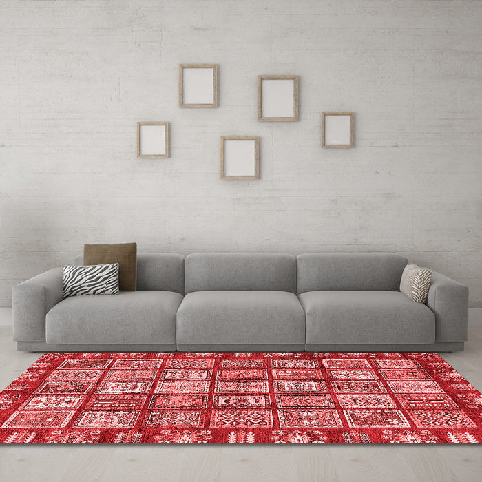 Modern Red Washable Rugs