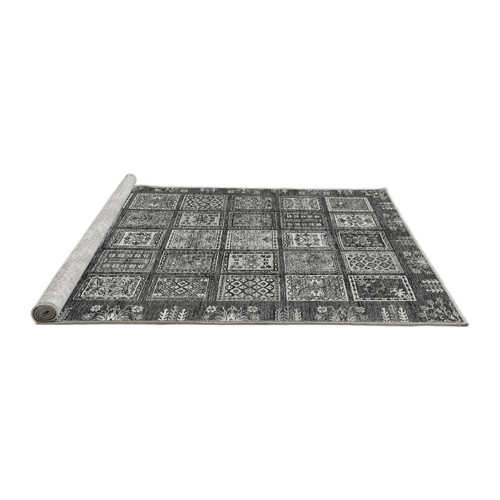 Sideview of Machine Washable Abstract Gray Modern Rug, wshabs408gry