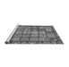 Sideview of Machine Washable Abstract Gray Modern Rug, wshabs408gry