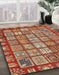 Machine Washable Abstract Tomato Red Rug in a Family Room, wshabs408