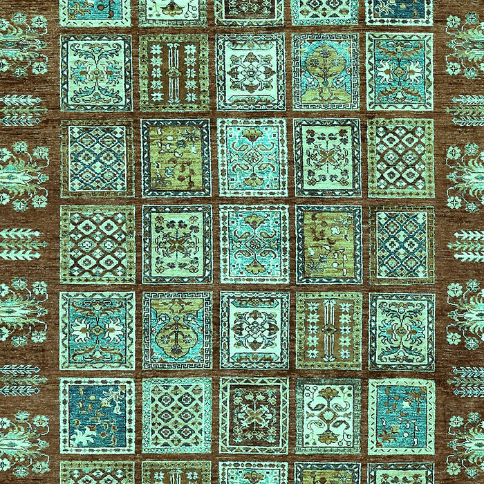 Machine Washable Abstract Turquoise Modern Area Rugs, wshabs408turq