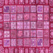 Square Machine Washable Abstract Pink Modern Rug, wshabs408pnk