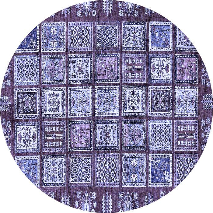 Round Machine Washable Abstract Blue Modern Rug, wshabs408blu