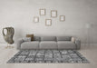 Machine Washable Abstract Gray Modern Rug in a Living Room,, wshabs408gry