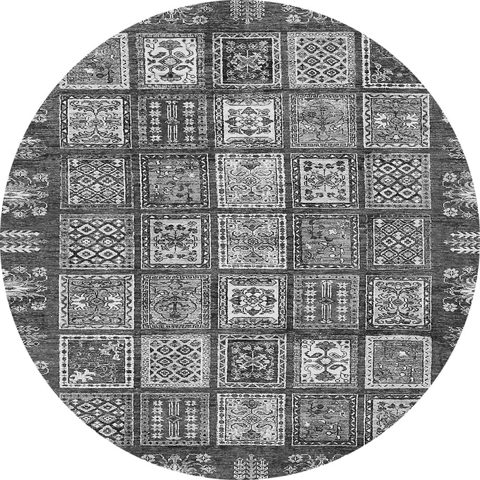 Round Abstract Gray Modern Rug, abs408gry