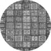 Round Abstract Gray Modern Rug, abs408gry