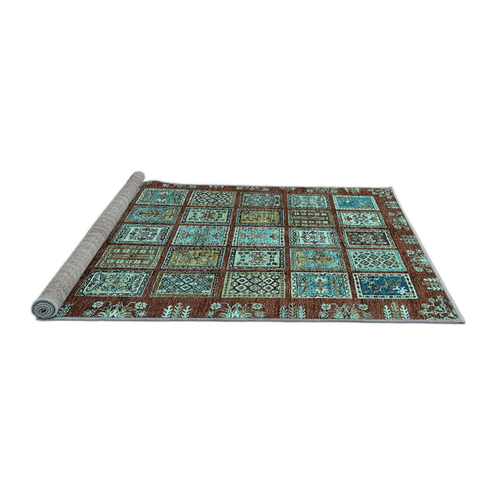 Sideview of Machine Washable Abstract Light Blue Modern Rug, wshabs408lblu