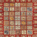 Square Abstract Red Modern Rug, abs408