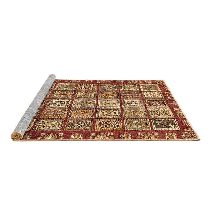 Sideview of Machine Washable Abstract Brown Modern Rug, wshabs408brn