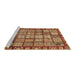 Sideview of Machine Washable Abstract Brown Modern Rug, wshabs408brn