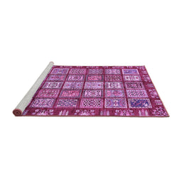 Sideview of Machine Washable Abstract Purple Modern Area Rugs, wshabs408pur