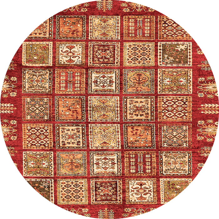 Round Abstract Orange Modern Rug, abs408org