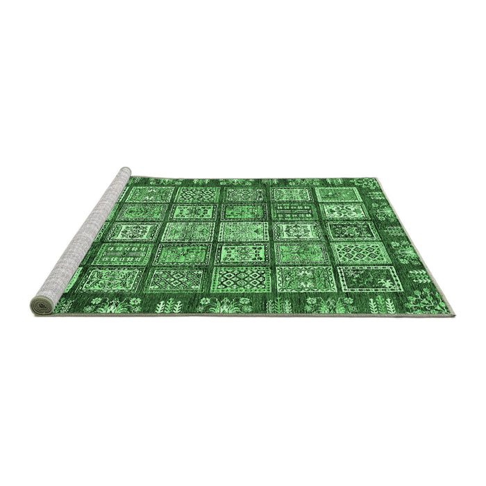 Sideview of Machine Washable Abstract Emerald Green Modern Area Rugs, wshabs408emgrn