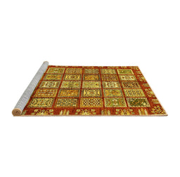 Sideview of Machine Washable Abstract Yellow Modern Rug, wshabs408yw
