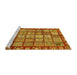 Sideview of Machine Washable Abstract Yellow Modern Rug, wshabs408yw