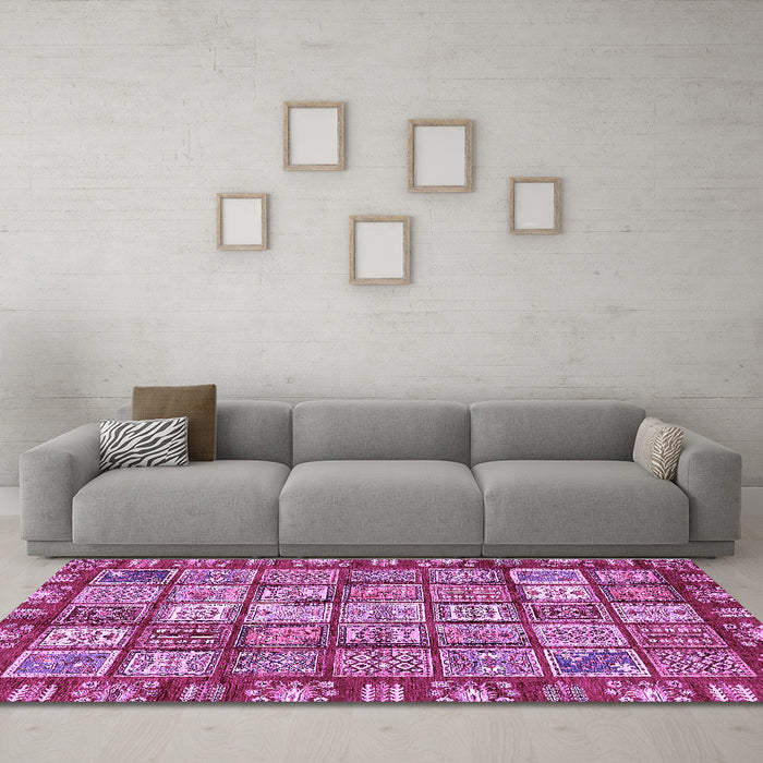 Machine Washable Abstract Purple Modern Area Rugs in a Living Room, wshabs408pur