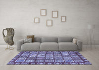 Machine Washable Abstract Blue Modern Rug, wshabs408blu