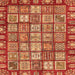 Square Machine Washable Abstract Orange Modern Area Rugs, wshabs408org