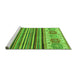 Sideview of Machine Washable Abstract Green Modern Area Rugs, wshabs4090grn