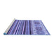 Sideview of Machine Washable Abstract Blue Modern Rug, wshabs4090blu