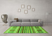 Machine Washable Abstract Green Modern Area Rugs in a Living Room,, wshabs4090grn