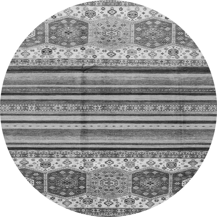 Round Abstract Gray Modern Rug, abs4090gry