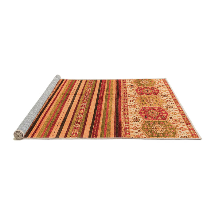 Sideview of Machine Washable Abstract Orange Modern Area Rugs, wshabs4090org