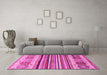 Machine Washable Abstract Pink Modern Rug in a Living Room, wshabs4090pnk