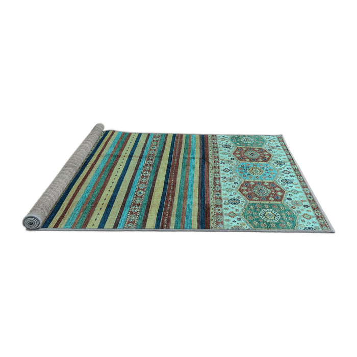 Sideview of Machine Washable Abstract Light Blue Modern Rug, wshabs4090lblu